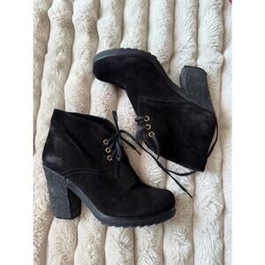 Prada Logo Platform Sport Black Chukka Booties 37